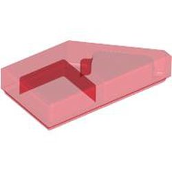 LEGO part 5091 Tile 1 x 2 with Stud Notch Left in Transparent Red/ Trans-Red
