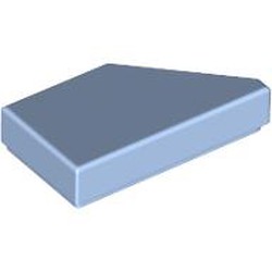 LEGO part 5091 Tile 1 x 2 with Stud Notch Left in Light Royal Blue/ Bright Light Blue