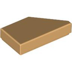 LEGO part 5091 Tile 1 x 2 with Stud Notch Left in Warm Tan