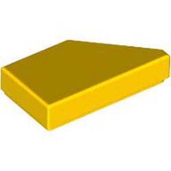 LEGO part 5091 Tile 1 x 2 with Stud Notch Left in Bright Yellow/ Yellow