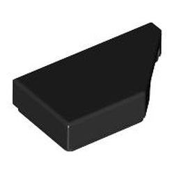 LEGO part 5092 Tile 1 x 2 with Stud Notch Right in Black