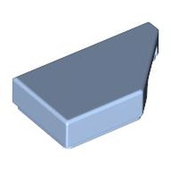 LEGO part 5092 Tile 1 x 2 with Stud Notch Right in Light Royal Blue/ Bright Light Blue