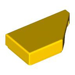 LEGO part 5092 Tile 1 x 2 with Stud Notch Right in Bright Yellow/ Yellow