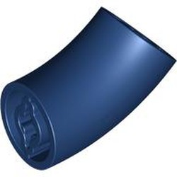 LEGO part 5489 Brick Round 2 x 2 D. Tube with 45° Elbow and Axle Holes (Crossholes) at Each End [LONG] in Earth Blue/ Dark Blue