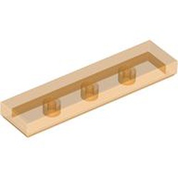 LEGO part 10035371 FLAT TILE 1X4 in Transparent Bright Orange/ Trans-Orange