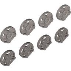 LEGO part 1038224 Wheel Covers 5 Spoke Flat and 5 Spoke Curl - for Wheel 18976 in Silver Metallic/ Flat Silver