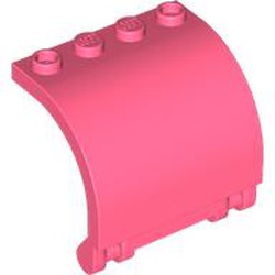 LEGO part 18910 Hinge Panel 3 x 4 x 3 Curved in Vibrant Coral/ Coral