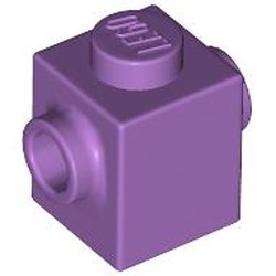 LEGO part 47905 Brick Special 1 x 1 with Studs on 2 Sides in Medium Lavender