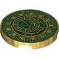 Tile Round 3 x 3 with Bright Green Clock print