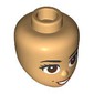 Minidoll Head Black Eyebrows, Reddish Brown Eyes, Peach Lips, Cheeck Dimples Print
