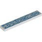 Tile 1 x 6 with Dark Azure Decorations print