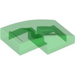 LEGO part 11477 Slope Curved 2 x 1 No Studs [1/2 Bow] in Transparent Green/ Trans-Green