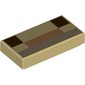 Tile 1 x 2 with Pixelated Dark Brown/Medium Nougat/Dark Tan Face print