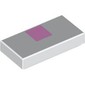 Tile 1 x 2 with Bright Pink Square print