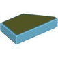 Tile 1 x 2 with Stud Notch Left with Olive Green Print