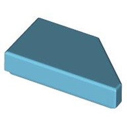 LEGO part 5091 Tile 1 x 2 with Stud Notch Left in Medium Azure