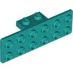 LEGO part 6970 Bracket 1 x 2 - 2 x 6 in Bright Bluish Green/ Dark Turquoise