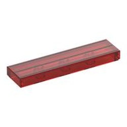 Tile 1 x 4 with 3 Silver Stripes print