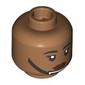 Minifig Head Rebel Trooper, Dark Red Lips, Black Strap, Silver Chin Guard, Neutral/Stern
