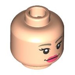 LEGO part 28621pr9574 Minifig Head with print in Light Nougat