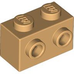 LEGO part 11211 BRICK 1X2 W. 2 KNOBS in Warm Tan