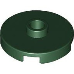 LEGO part 18674 Plate Special Round 2 x 2 with Center Stud (Jumper Plate) in Earth Green/ Dark Green