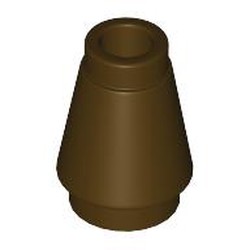 LEGO part 59900 Cone 1 x 1 [Top Groove] in Dark Brown