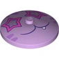 Dish 4 x 4 Inverted [Radar] with Dark Purple Kat Face, Dark Pink Star-Shaped Glasses print