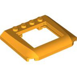 LEGO part 4652 Slope Curved 6 x 6 x 2/3 Triple Curved with 4 Studs. 4 x 4 Cutout in Flame Yellowish Orange/ Bright Light Orange