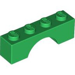 LEGO part 3659 BRICK W. BOW 1X4 in Dark Green/ Green