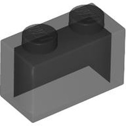 LEGO part 3065 Brick 1 x 2 without Bottom Tube in Trans-Black