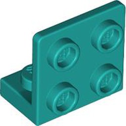 LEGO part 99207 Bracket 1 x 2 - 2 x 2 Inverted in Bright Bluish Green/ Dark Turquoise