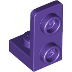 LEGO part 73825 Bracket 1 x 1 - 1 x 2 Inverted in Medium Lilac/ Dark Purple