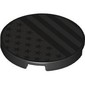 Tile Round 3 x 3 with Dark Bluish Grey Stripes and Stars print