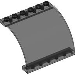 LEGO part WALL 6X5X3 1/3, W/ ARCH, 1/4 CIRCLE in Transparent Black (6513900|5065)