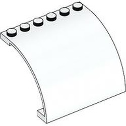 LEGO part WALL 6X5X3 1/3, W/ ARCH, 1/4 CIRCLE in White (6513902|5065)