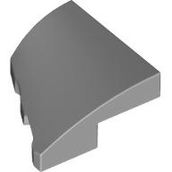 LEGO part 6458189 PLATE 2X2X2/3, HALF BOW W/ CUT, RIGHT in Medium Stone Grey/ Light Bluish Gray