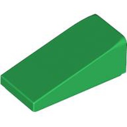 LEGO part 5404 Slope 18° 2 x 1 x 2/3 in Dark Green/ Green