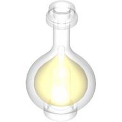 LEGO part 5608 MINI BOTTLE, W/ KNOB, NO. 1 in Transpent with Transparent Yellow