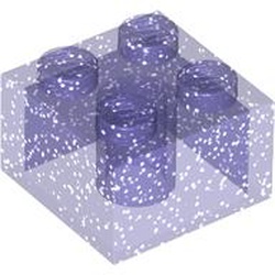 LEGO part 10035275 BRICK 2X2 in Transparent Bluish Violet (Glitter) / Glitter Trans-Purple