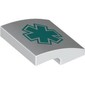 Slope Curved 2 x 2 x 2/3 with Dark Turquoise Star of Life print