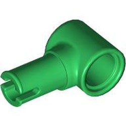 LEGO part 65487 Technic Pin Connector Hub with 1 Pin with Friction Ridges Lengthwise [Square Holes] in Dark Green/ Green