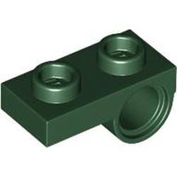 LEGO part 18677 Plate Special 1 x 2 with Pin Hole Underneath in Earth Green/ Dark Green