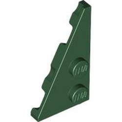 LEGO part 65429 LEFT PLATE 2X4, DEG. 27 in Earth Green/ Dark Green