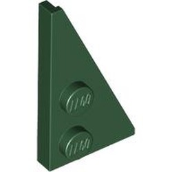 LEGO part 65426 RIGHT PLATE 2X4, DEG. 27 in Earth Green/ Dark Green