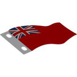 LEGO part 110126pr0001 Flag 7 x 5 Wave with Union Jack on Red Field print in White