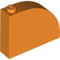 LEGO part 65734 BRICK 1X4X3, OUTSIDE HALF BOW, NO. 1 in Bright Orange/ Orange