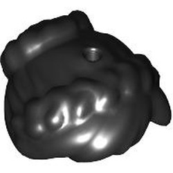 LEGO part MINI DOLL WIG, BUN, NO. 3 in Black (6515850|24080)