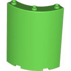 LEGO part 30562 WALL ELEMENT 4X4X6, ROUND in Bright Green