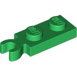 LEGO part 78256 Plate Special 1 x 2 with Clip Vertical on End in Dark Green/ Green